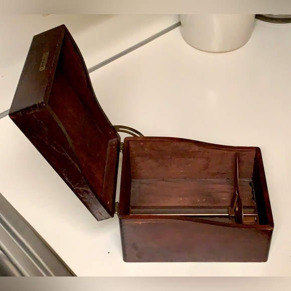 Early 20th Century Vintage SHAW WALKER Antique Hardwood Hinged File Box - Picture 4 of 15